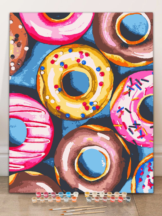 Картина для рисования по номерам «Пончики», 40х50 см.